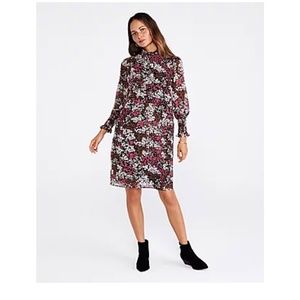 Floral Smocked Neck Shift Dress